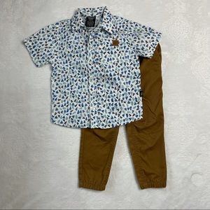 American Hawk All Over Print Woven Shirt and Pants